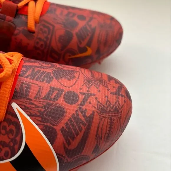 Nike Alpha Menace 4 Elite NRG football cleats red orange FQ4046-600 Mens sz 10.5 - Picture 13 of 14